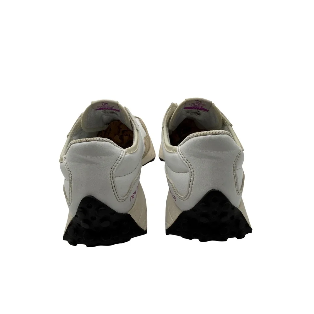 New Balance 327 Sneakers Kids 5.5 White Purple Excellent GS327ST Retro Low Top